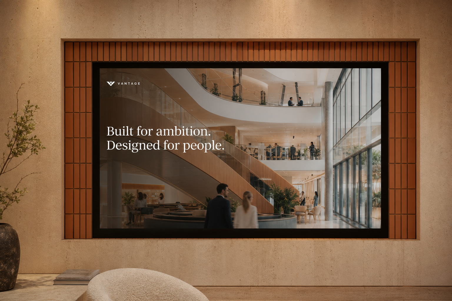 Featured corporate film composition presented in VMOTION LTD studio