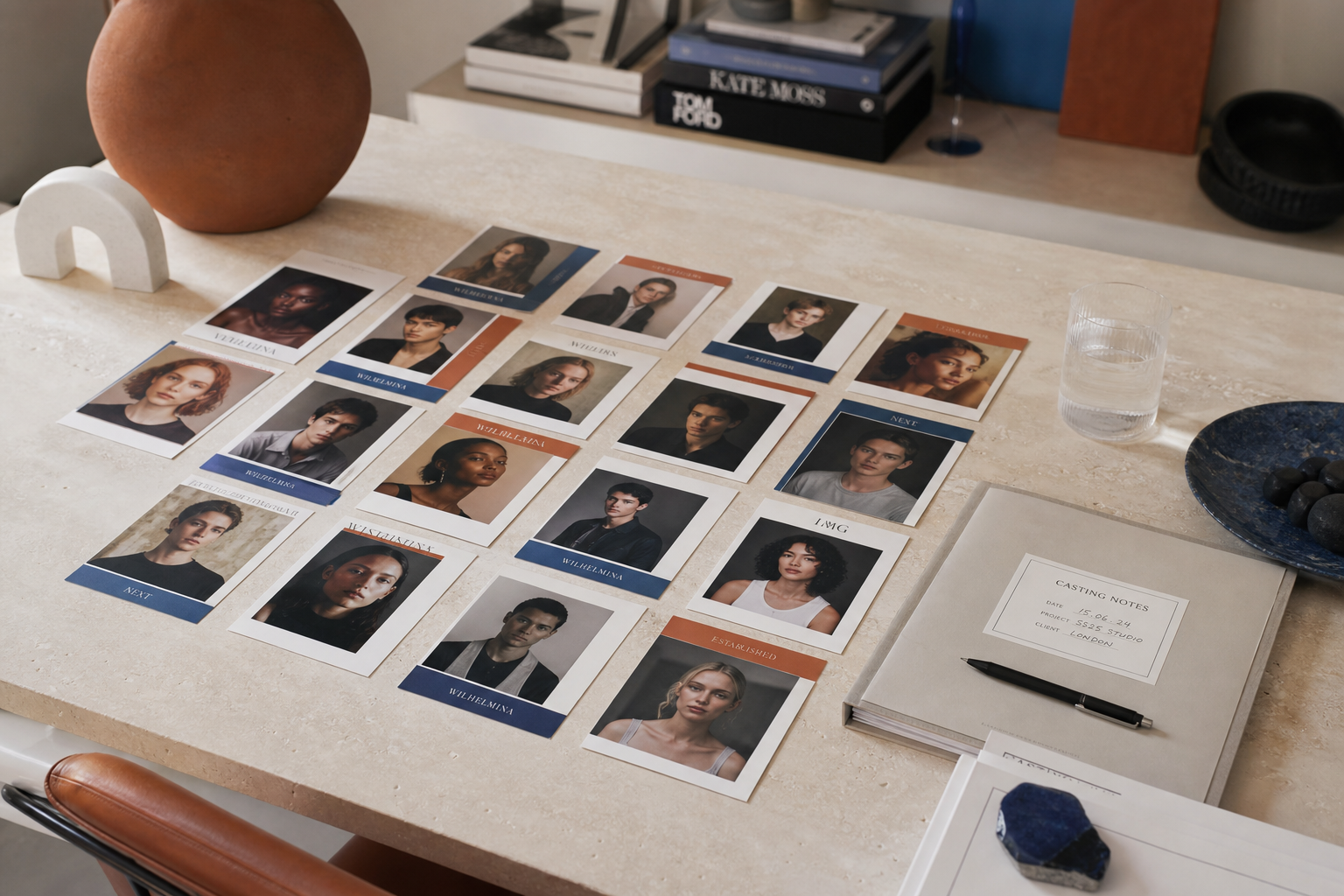Talent casting composition board at VMOTION LTD