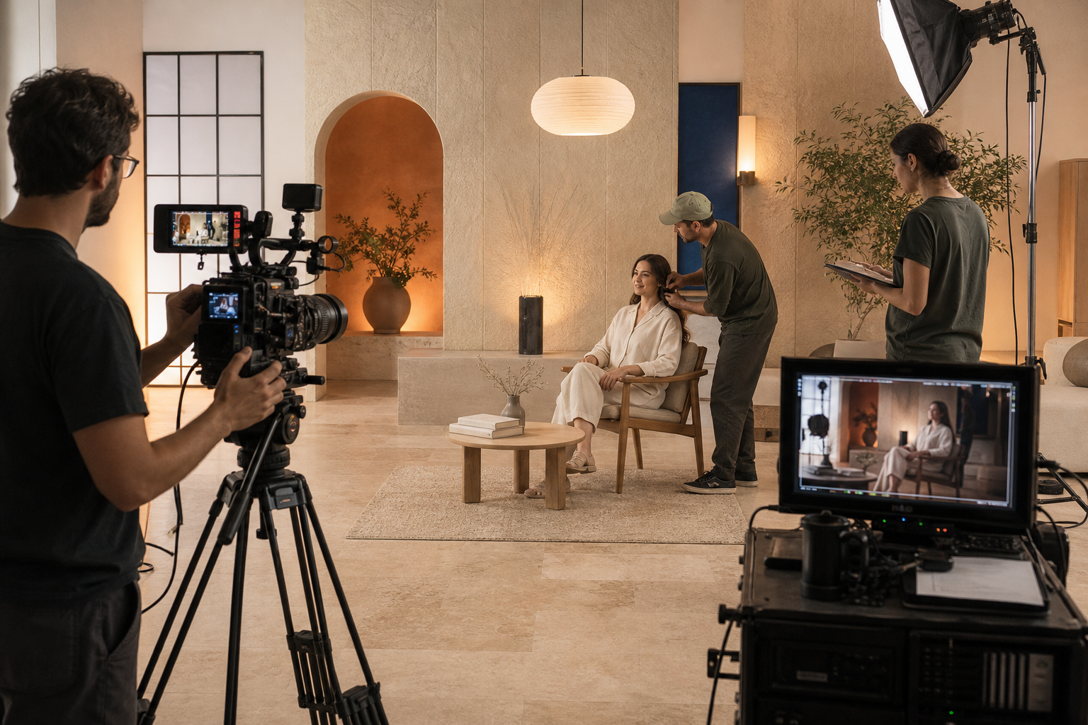 Corporate commercial production set